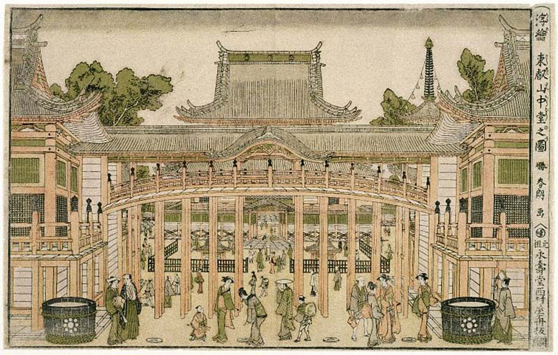 Inside the Courtyard of the Toeizan Temple at Ueno